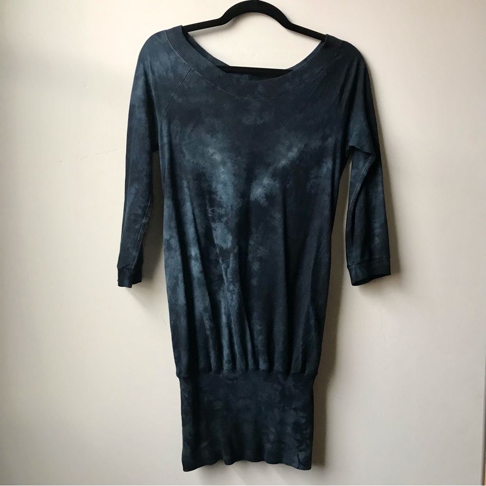 Imperfectly Perfect Navy Acid Wash Mini Dress (Size S)